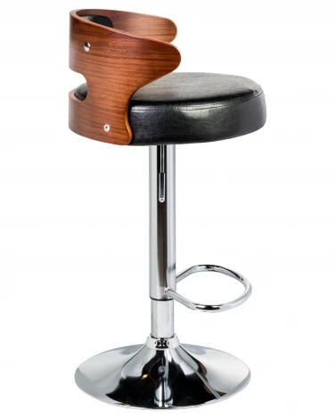 Набор 2 шт стул барный DOBRIN FRED (коричневое дерево, чёрный)