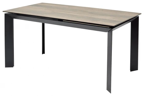 Обеденный стол M-City CREMONA 180 KL-61 Под дерево, итальянская керамика / черный каркас