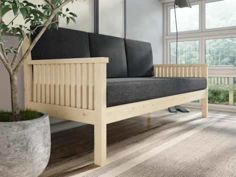 Диван Arsko Норман Б сосна графитовая рогожка