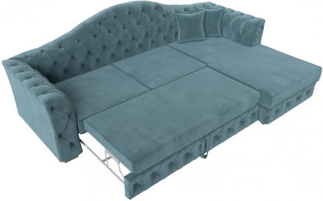 Диван угловой Артис правый угол (Бирюзовый/Велюр) Лига Диванов арт.121583