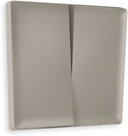 Лицевая панель Ambrella Volt ALFA (Серо-бежевый матовый) для 2-кл выключателей QUANT AP3630