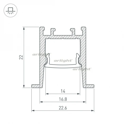 Профиль SL-COMFORT-2322-F-2000 ANOD (Алюминий) 031770 Arlight SL-COMFORT