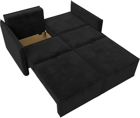 Диван прямой Либерти мини (Черный/Велюр) Лига Диванов арт.121899