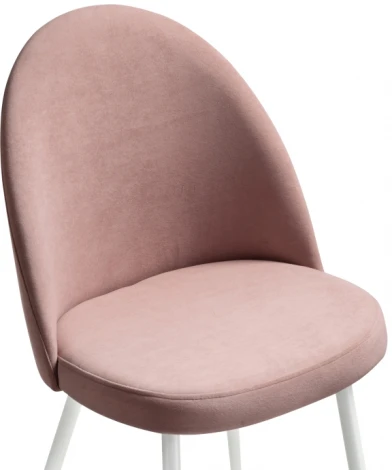 Стул Woodville на металлокаркасе Дагрун белый / пыльно-розовый 464869