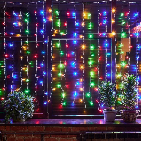 Занавес светодиодный с эффектом мерцания, 3х2м. 264 светодиода, разноцветный свет Uniel ULD-C3020-264/TTK MULTI IP44