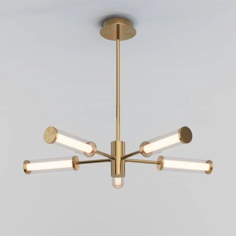 Потолочная люстра на штанге Eurosvet Stark 50386/5 LED латунь (220V)
