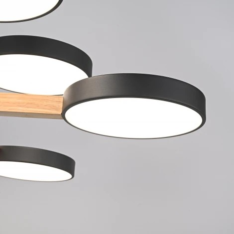 Потолочная люстра Wi-Fi на штанге Turna Dbl L12 Black By ImperiumLoft Turna-Dbl01 (LED, 220V, голосовое управление, умный дом - Алиса)