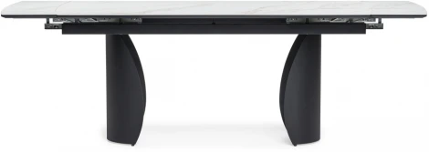 Керамический стол Woodville Готланд 180(240)х90х79 белый мрамор / черный 553533