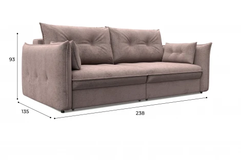 Диван прямой Лига-100 НПБ (ДСП,Фанера/Пластик/Велюр/Бежевый) Лига Диванов 133654