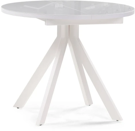 Стеклянный стол Notta Ален 90(120)х90х75 белый 516555