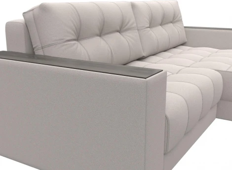 Диван угловой с декором Лига-049 НПБ Лига Диванов (Замша) арт.128480