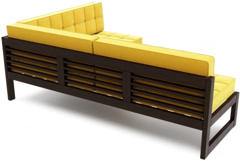 Диван Arsko угловой Сега У венге велюр желтый