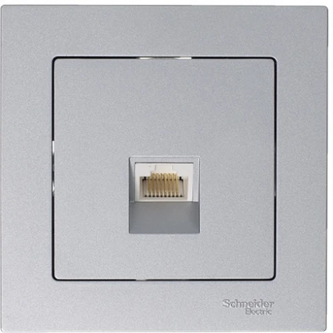 Розетка встраиваемая Ethernet RJ-45 (алюминий) Systeme Electric AtlasDesign ATN000383