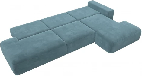 Диван угловой Лига-036 НПБ Модерн Лонг правый угол (Бирюзовый/Велюр) Лига Диванов арт.121425