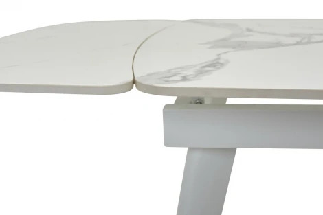 Стол ELIOT 120 GLOSS STATUARIO WHITE SINTERED STONE / WHITE