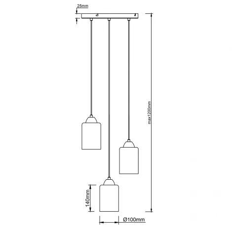 Подвесной светильник Escada 10179/3S E27*60W Black