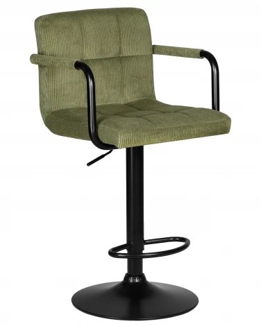 Набор 2 шт стул барный DOBRIN KRUGER ARM BLACK (зеленый вельвет (LAR-E2041-7))
