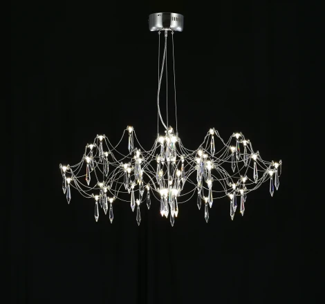 Подвесная люстра светодиодная с пультом и хрустальными подвесками Asfour MyFar Ersilia MR2660-60P-76AP