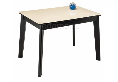 Стеклянный стол Woodville Арья сливочно-кремовый / венге 462407