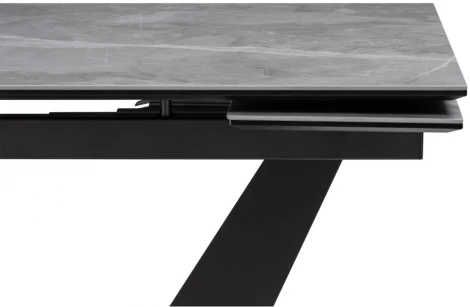 Керамический стол Woodville Кели 140(200)х80х76 серый мрамор / черный 532395
