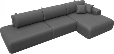 Диван угловой Лига-036 НПБ Модерн Лонг правый угол Лига Диванов (Замша) арт.127761