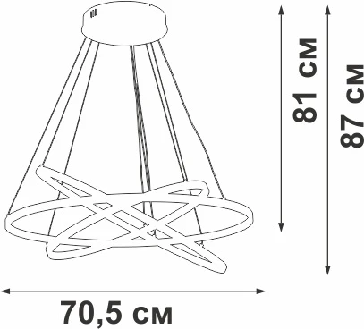 Подвесной светильник светодиодный LED 108Вт, 2700-6500К Vitaluce V2516DT-8/3S (220V, пульт управления, на тросе, кольцо)
