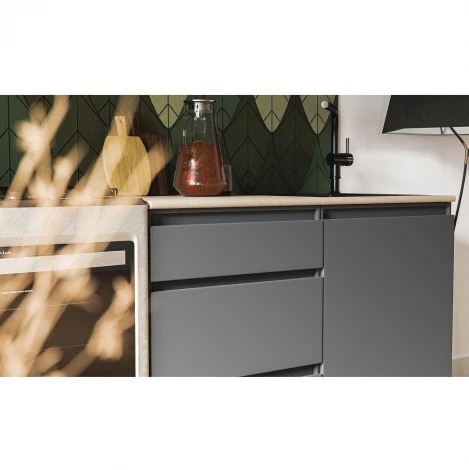 Готовая Кухня Денвер Арника 2 м, Графит серый, Сонома