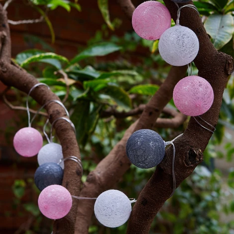 Садовая гирлянда на солнечной батарее «Клубки». 10 светодиодов, 1*АА Ni-Mh аккумулятор в/к. IP44 Uniel USL-S-230/PM1800 COTTON BALLS-1