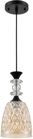 Подвесной светильник Lumion Elenika 8056/1А черный/амбер металл/стекло E27 1*60W 220V