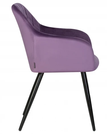 Стул обеденный ROBERT (черные матовые ножки, велюр V108-45 Темно-фиолетовый)