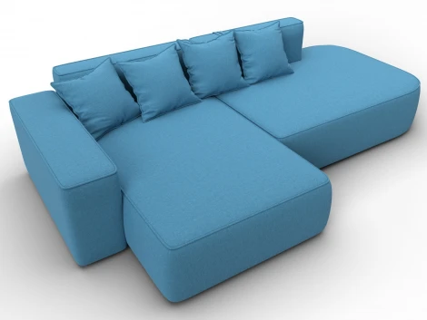 Диван угловой Лига-065 угол левый (ДСП/Пластик/Рогожка/Голубой) Лига Диванов 129800L