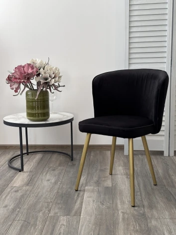 Стул M-City МОНЕ ZIZI 521 Черный, велюр / Золотой каркас