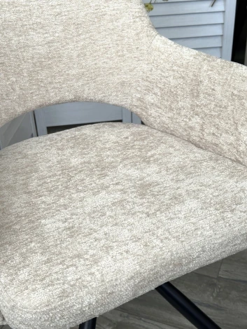 Стул M-City NURI 180 град. поворот. 3018-10 бежевый, шенилл/ черный каркас