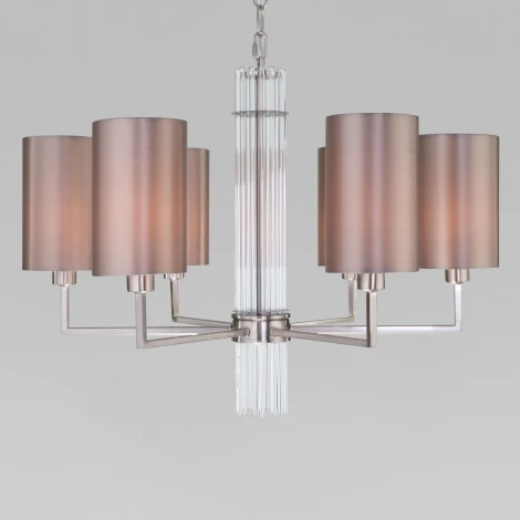 Умная подвесная люстра Eurosvet Soffio 60134/6 никель (220V, на цепи)
