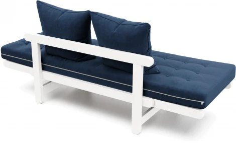 Кушетка Arsko Сламбер белая эмаль синий велюр