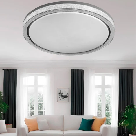 Настенно-потолочный светильник Sonex Kristy 7781/ELN пластик/белый/золот. LED 76Вт 3000/4000/6000К D550 IP43