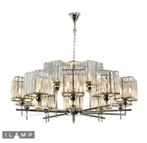 Подвесная люстра ярусная iLamp Staten Island P9514-10+5 NIC (220V, на цепи, куб)