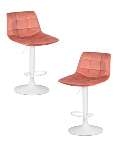 Набор 2 шт стул барный DOBRIN TAILOR WHITE (пудрово-розовый велюр (MJ9-32))