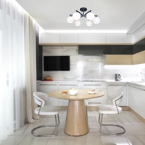 Потолочная люстра Eurosvet Blasco 30145/6 хром/венге (220V, шарики)