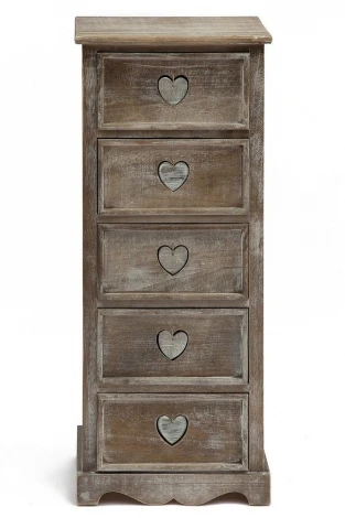 Тумба с 5 ящиками Secret De Maison PETIT AMOUR ( mod. HX16-003NS ) Натуральный Антик (дерево павловния, мдф)