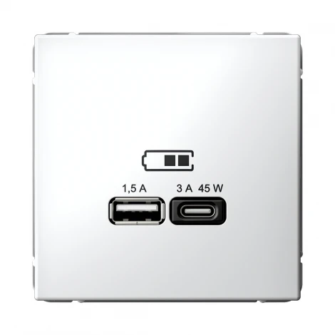 Розетка с быстрой зарядкой USB Type A+С 45Вт (белый) Systeme Electric GAL000129