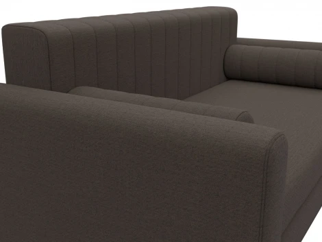 Диван прямой Лига-070 (ЛДСП,Брус,Фанера/Дерево/Рогожка/Коричневый) Лига Диванов 129646