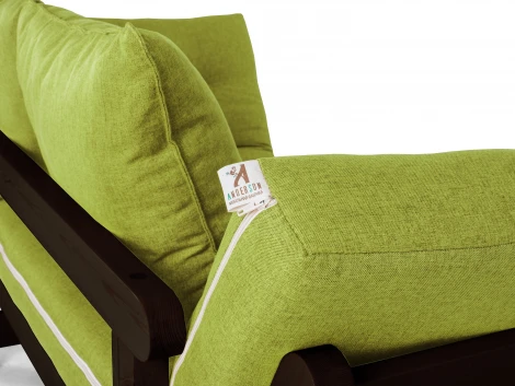 Кушетка Arsko Сламбер BOX венге зеленая рогожка