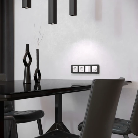 Рамка на 4 поста Platinum (черный алюминий) Werkel W0042608 (a059219)