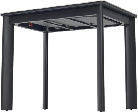 Стол ТЕТ-А-ТЕТ 90  Белый мрамор, керамика / Черный каркас М-City