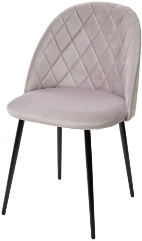 Обеденный стул M-City НИРВАНА, цвет светло-серый B-24, велюр / черный каркас