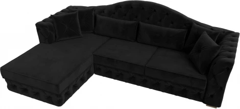 Диван угловой Артис левый угол (Черный/Велюр) Лига Диванов арт.121581L