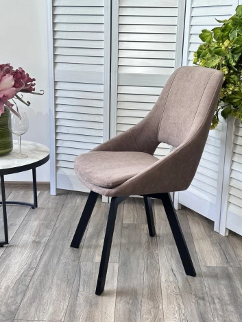 Стул ASP, 360 град. поворот. B5 Капучино, велюр / черный каркас, М-City