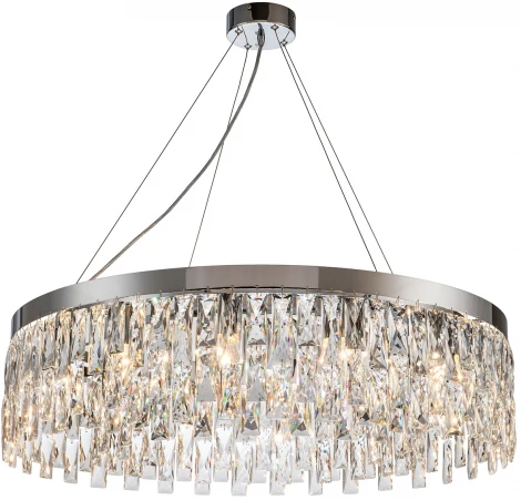 Подвесная люстра Indigo Anna V000386 (220V, хрусталь, на тросе, круглые)