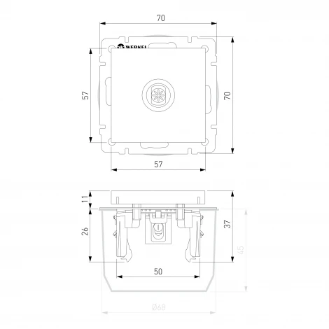 ТВ-розетка оконечная Werkel W1183006 (серебряный)